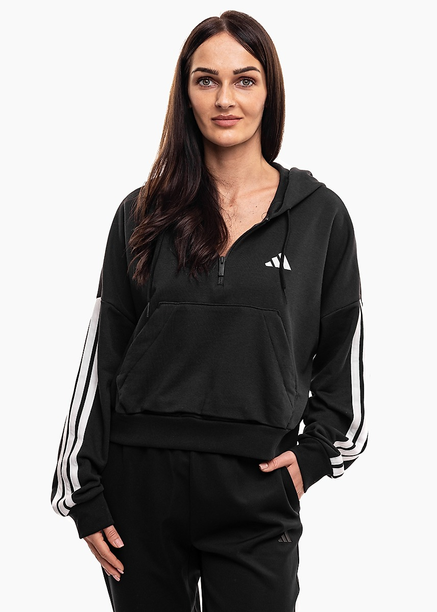 adidas Dámská mikina Essentials 3-Stripes French Terry Quarter-Zip Hoodie JN1956