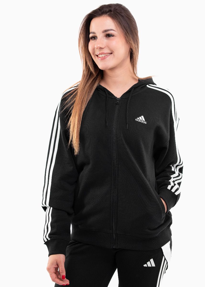 adidas Dámská mikina Essentials 3-Stripes FT Oversized Full-Zip Hoodie IC8782