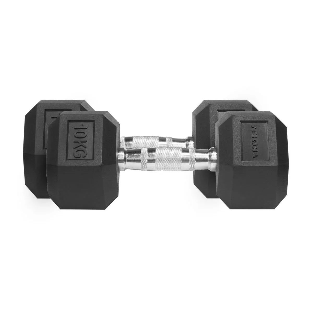 THORN FIT Činky Hex Rubber Dumbbell 10,0kg 2 pcs