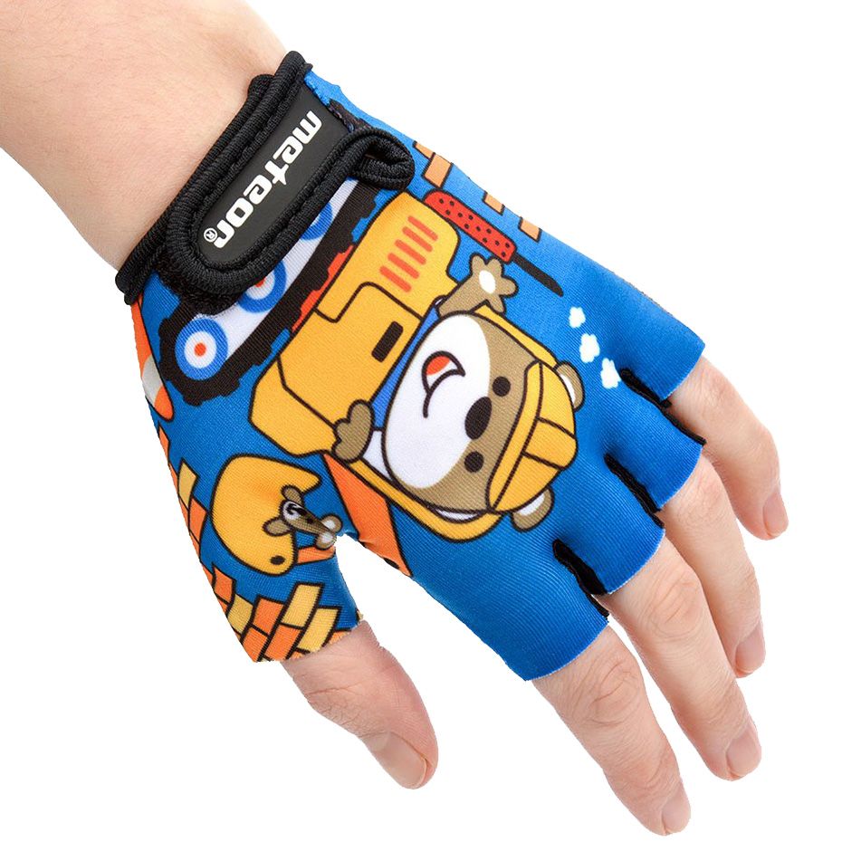 Meteor Dětské cyklistické rukavice Teddy Builder Jr 26184-26185-26186 Meteor Dětské cyklistické rukavice Teddy Builder Jr 26184-26185-26186