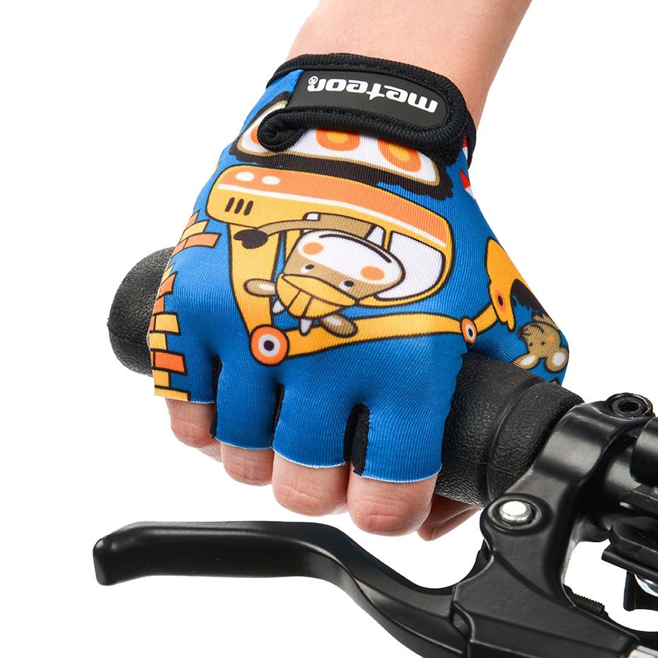 Meteor Dětské cyklistické rukavice Teddy Builder Jr 26184-26185-26186 Meteor Dětské cyklistické rukavice Teddy Builder Jr 26184-26185-26186