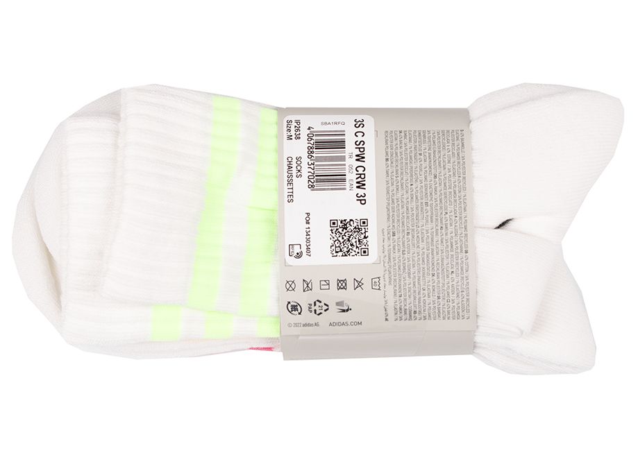 adidas Ponožky 3-Stripes Cushioned Crew Socks 3P IP2638