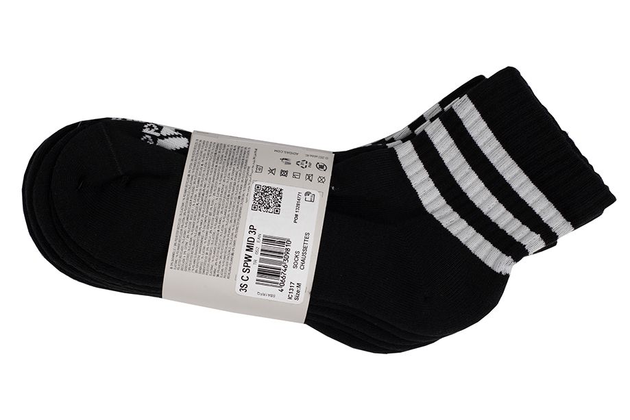 adidas Ponožky 3-Stripes Cushioned Sportswear Mid-Cut Socks 3 Pairs IC1317