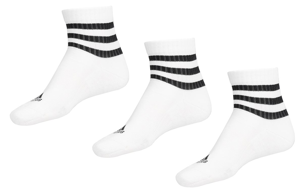 adidas Ponožky 3-Stripes Cushioned Sportswear Mid-Cut Socks 3P HT3456