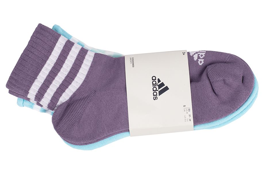 adidas Ponožky 3-Stripes Cushioned Sportswear Mid-Cut Socks 3P IJ8263