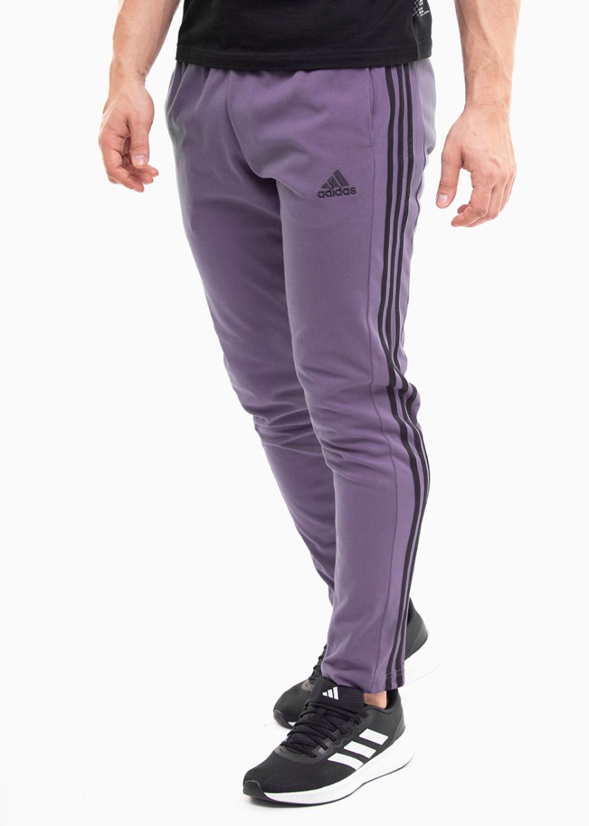 adidas Pánské tepláky Essentials Single Jersey Tapered Open Hem 3-Stripes IJ8699