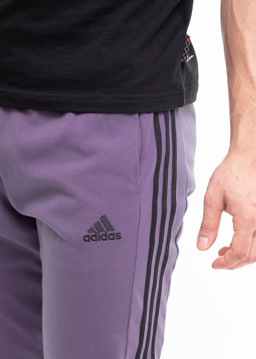 adidas Pánské tepláky Essentials Single Jersey Tapered Open Hem 3-Stripes IJ8699