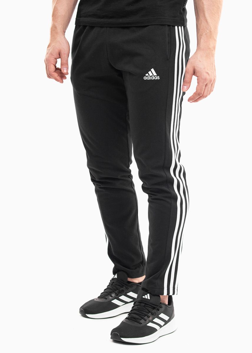 adidas Pánské tepláky Essentials Single Jersey Tapered Open Hem 3-Stripes IC0044