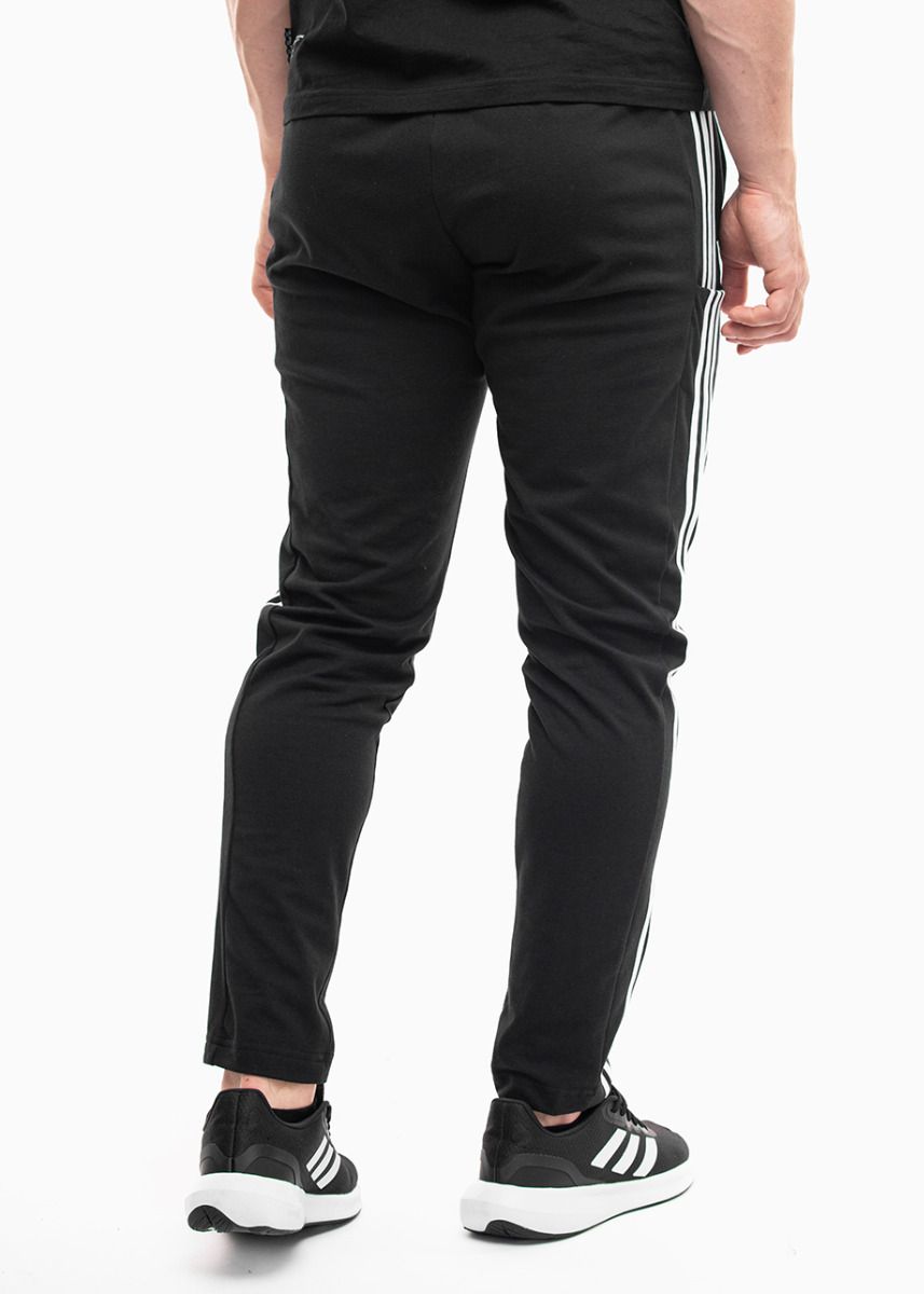 adidas Pánské tepláky Essentials Single Jersey Tapered Open Hem 3-Stripes IC0044