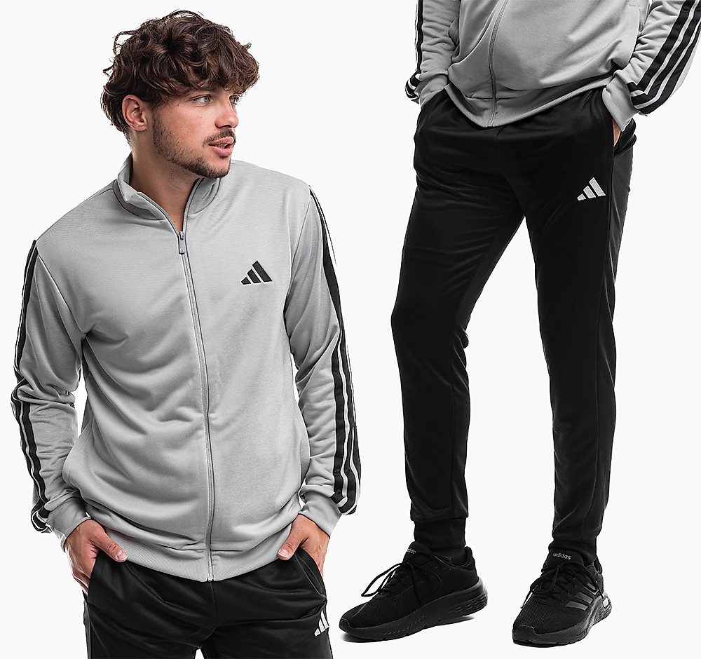 adidas Pánská tepláková souprava Sportswear Basic 3-Stripes French Terry Tracksuit JI8876