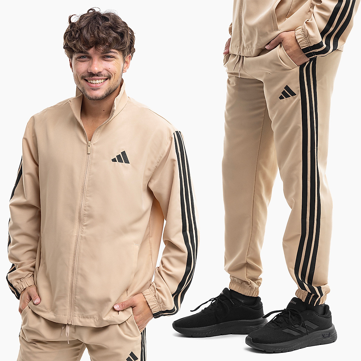 adidas Pánská tepláková souprava Sportswear Basic 3-Stripes Woven TT Track Suits JX3149