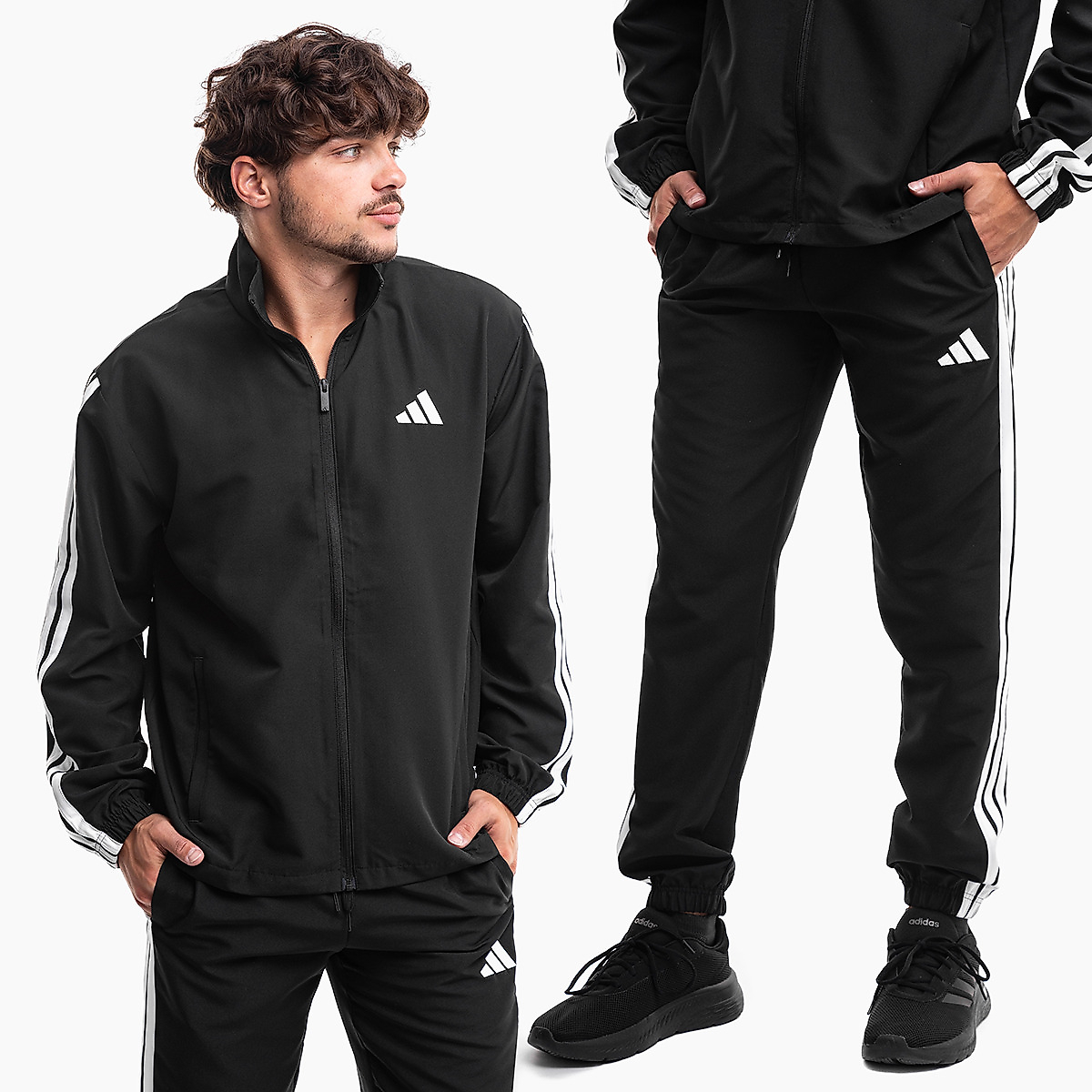 adidas Pánská tepláková souprava Sportswear Basic 3-Stripes Woven TT Track Suits JI8849