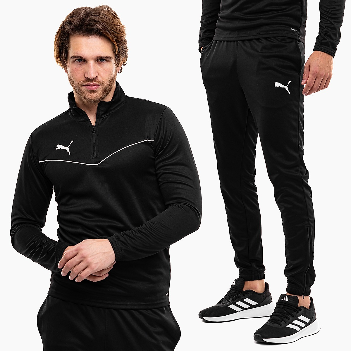 PUMA Pánská tepláková souprava teamRISE 1/4 Zip Top 657394 03/657390 03
