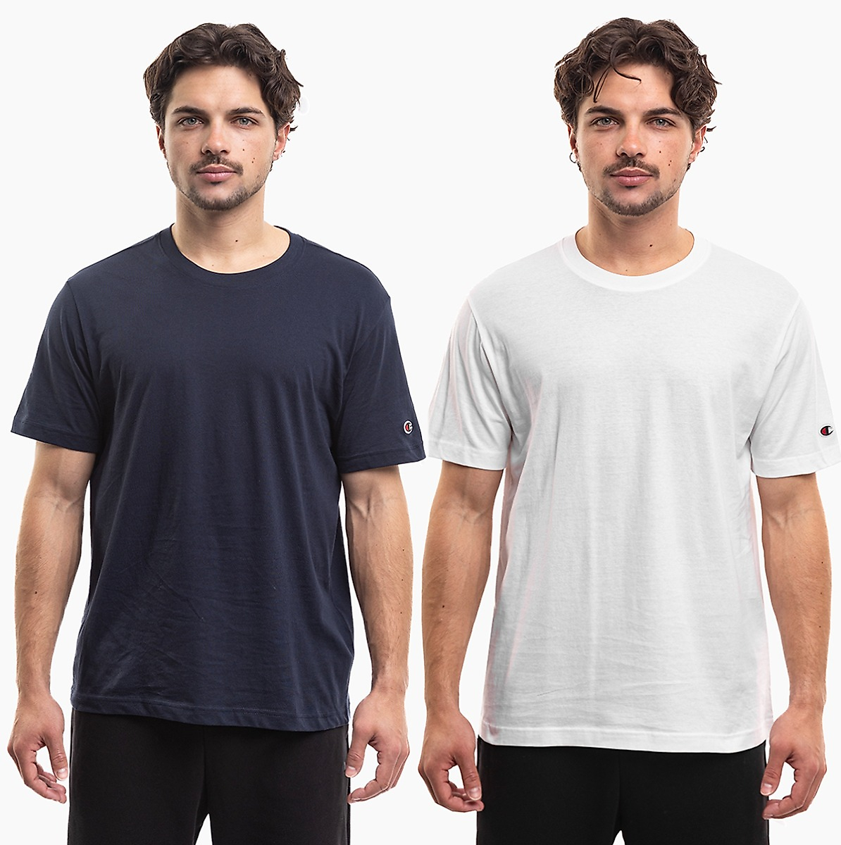 Pánské tričko Champion Short Sleeve T-shirt 2-pak bílé / tmavě modré 220267 WW001