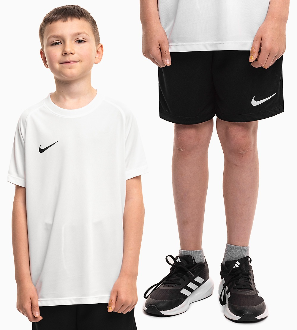 Nike Dětský sportovní set tričko kraťasy Dri Fit Park VIII HV8182 100/BV6865 010