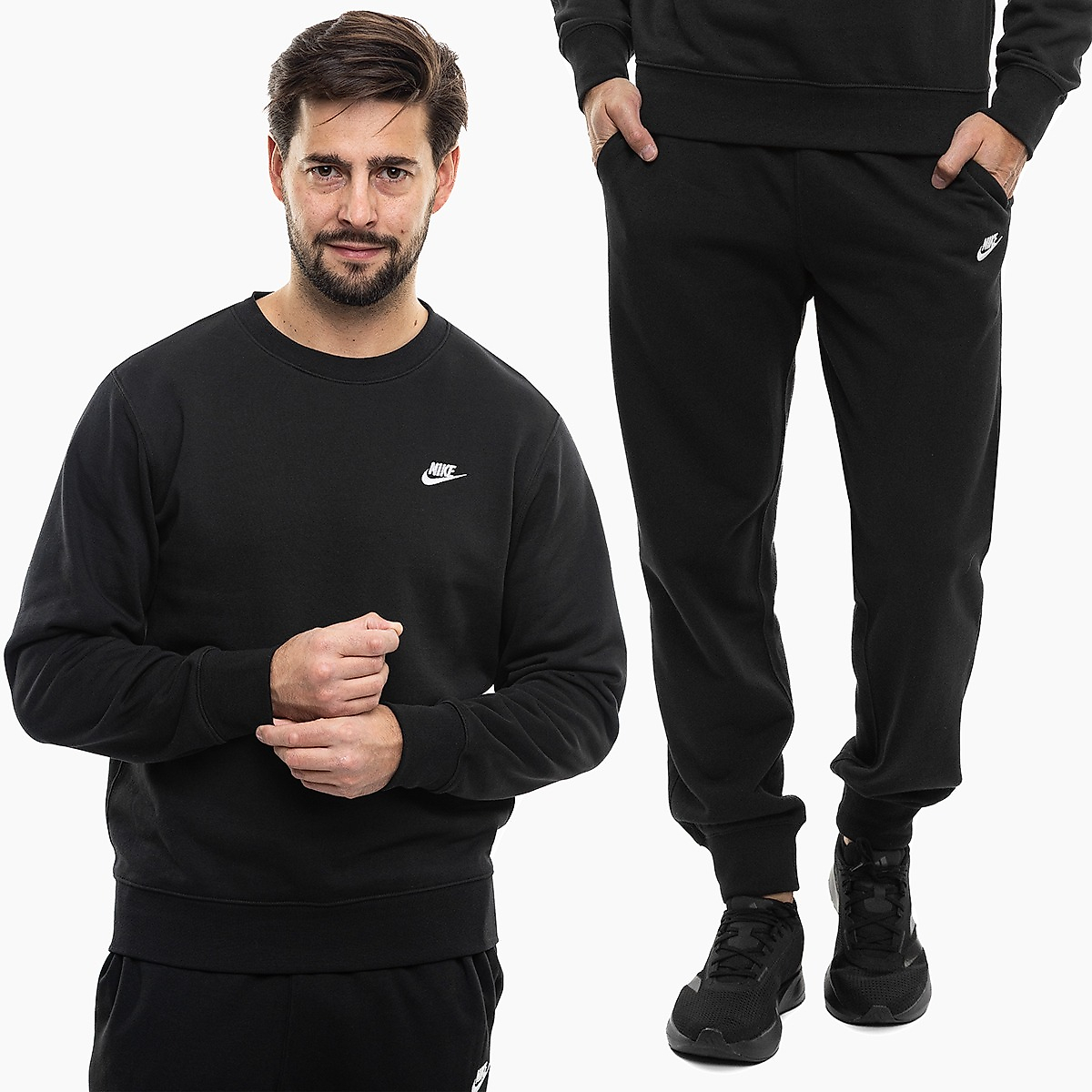 Nike Pánská tepláková souprava Club FT FN3888 010/FN3801 010